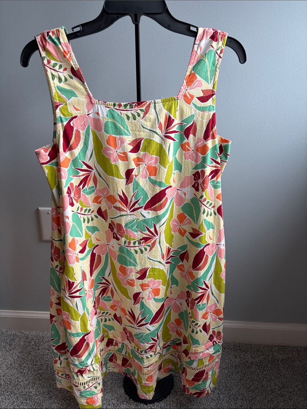 C&C California Floral Tank Dress in Cream, Pink, Green & Coral